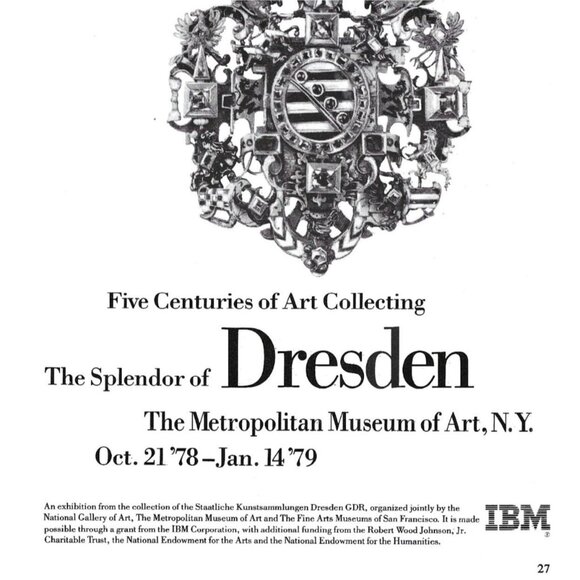 Splendor Of Dresden Exhibition Print AD Metropolitan Museum Of Art 1978 - Picture 2 of 2